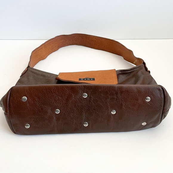 Vintage Lene Brown Tan Leather Shoulder Bag - Picture 4 of 7
